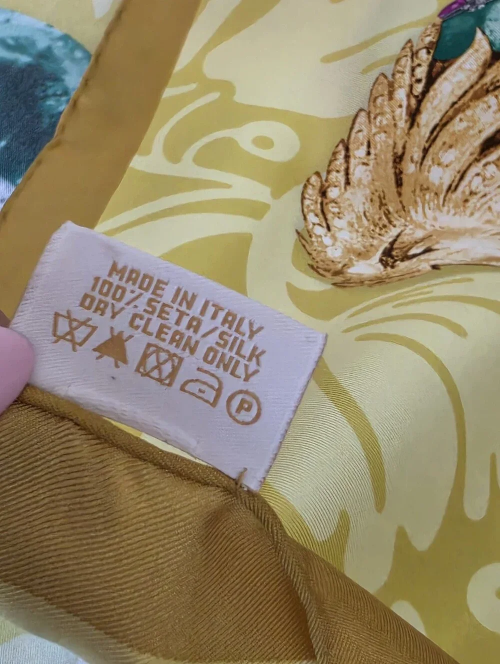 Authentuc Bvlgari Yellow Silk Scarf